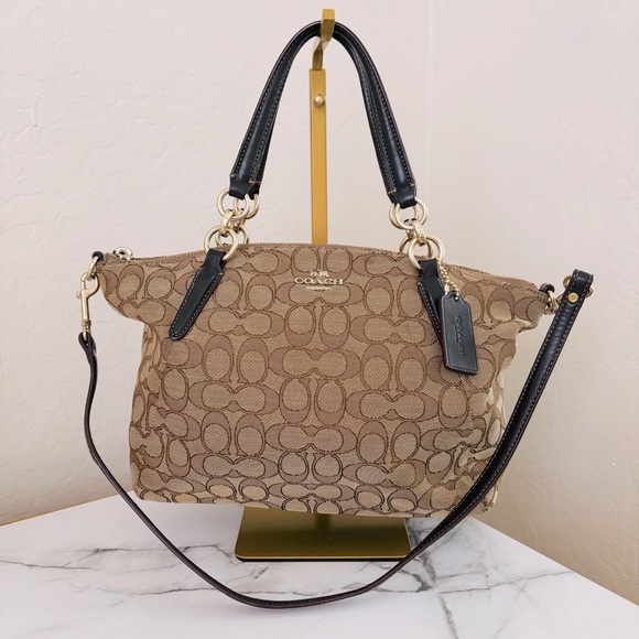 Coach Handbags - Coach Brown Signature Small Kelsey Satchel Tote Bag F36625